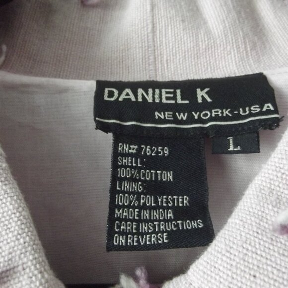 Vintage Jacket Daniel K NY Pink Cotton Jacket with Butterfly applique LARGE - Picture 7 of 15